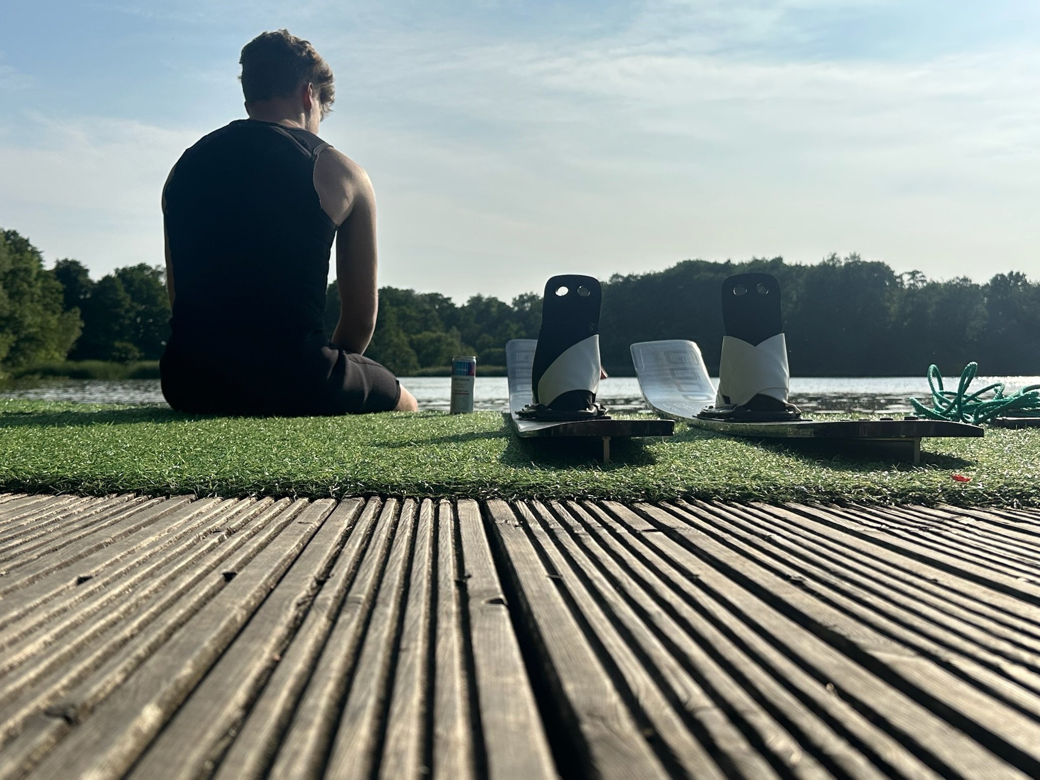 Relaxing on the dock at Gosfield Lake